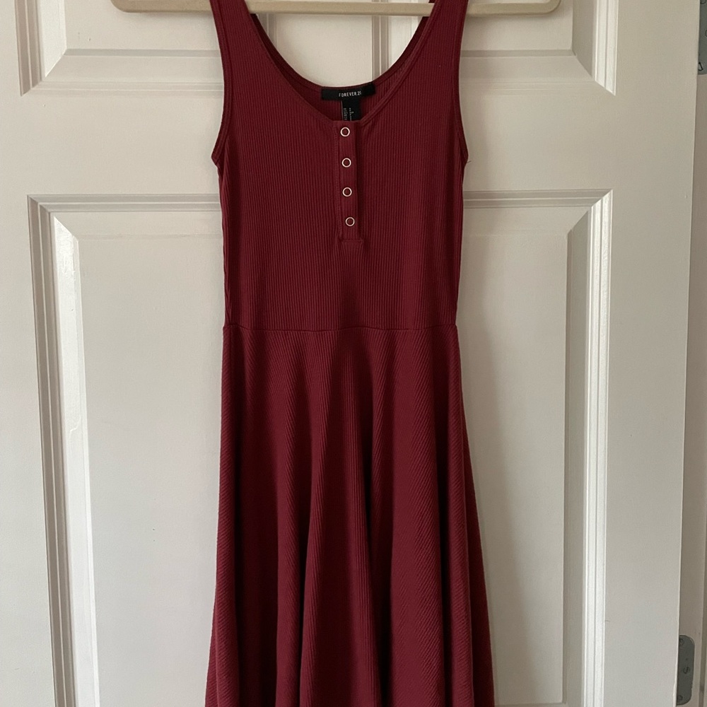 Red Button Dress Tank Top